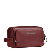 Beauty case uomo in pelle, Marrone
